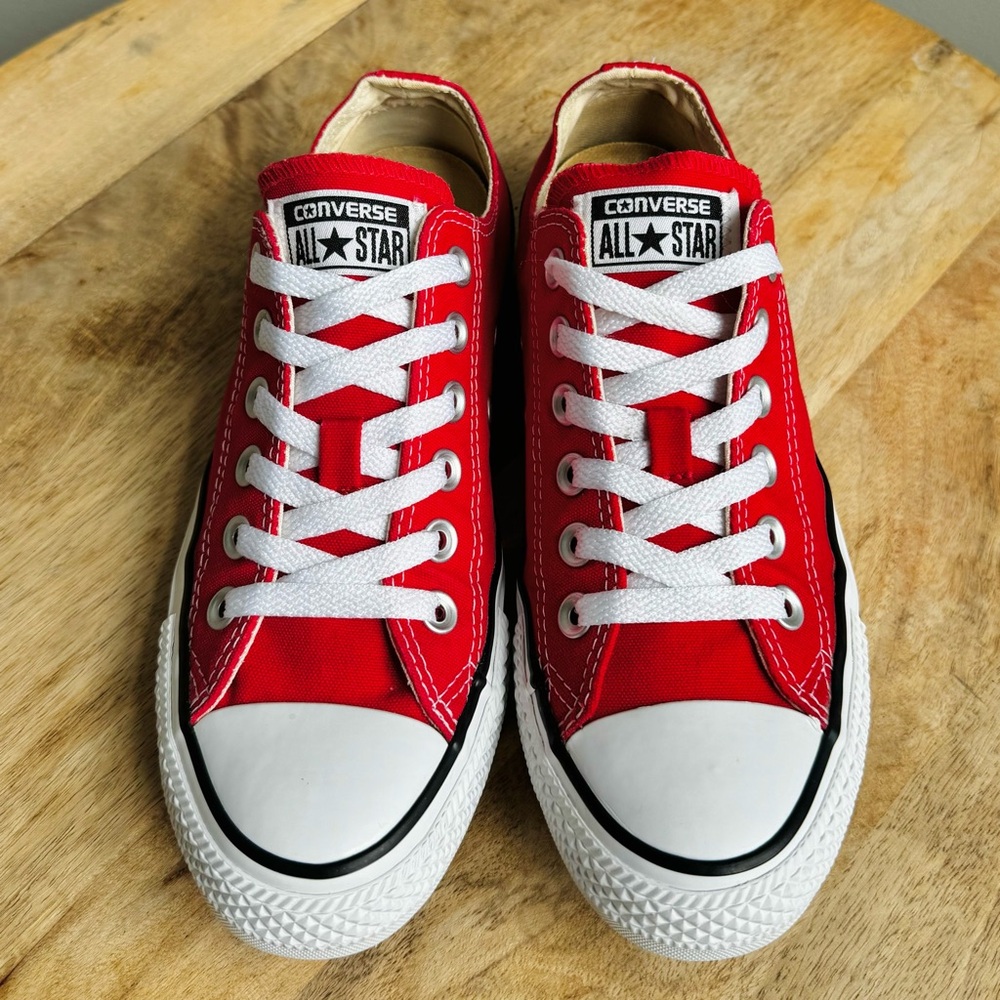 Converse All Star Red Low Top Women’s Size 7 Lace Up Canvas Shoes Sneakers - Picture 7 of 10